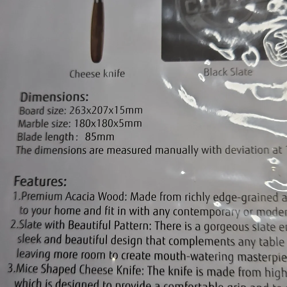 Hecef Acacia Wood‎ Cheese Board Set